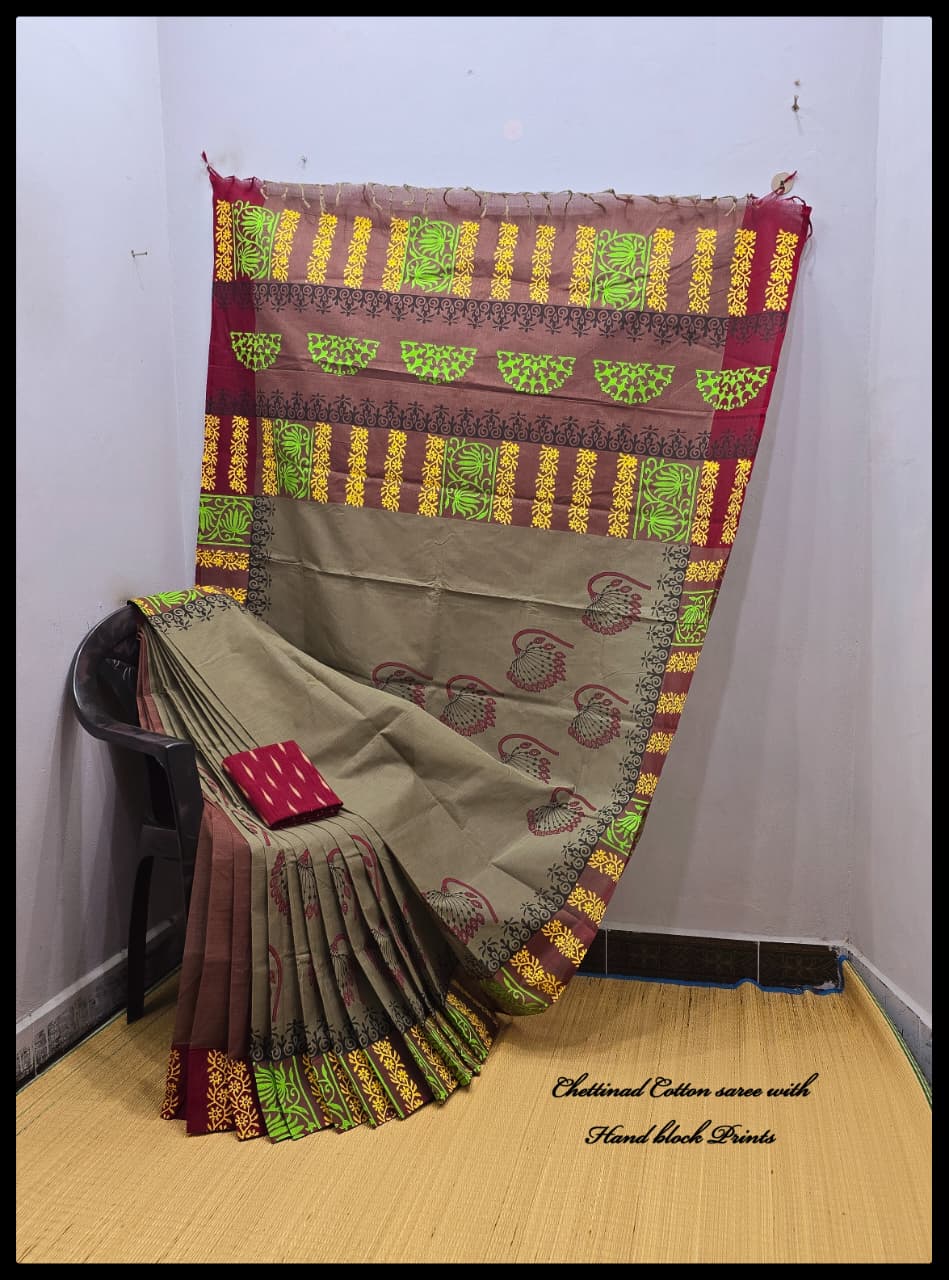 Printed Chettinad Cotton Sarees