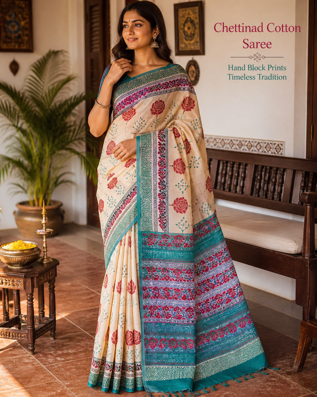 Printed Chettinad Cotton Sarees