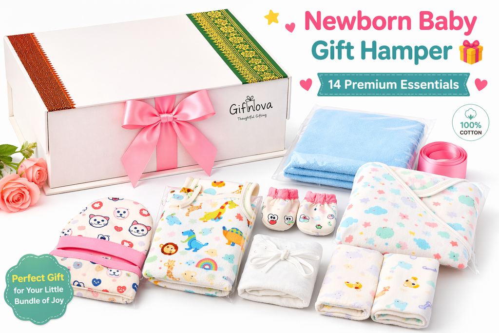 🎁GIFNOVA Newborn Baby Gift Hamper – Baby Essentials Gift Set