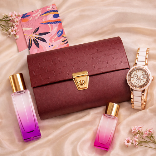 Elegant Lady Gift Set – Premium Handbag, Watch & Perfume Combo for Women