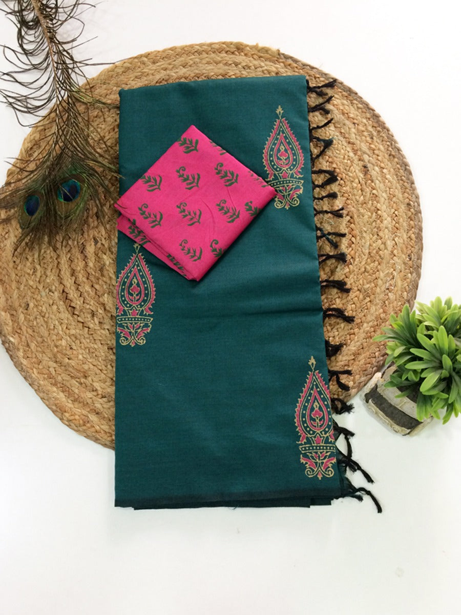 South Cotton Mix Printed Sarees
