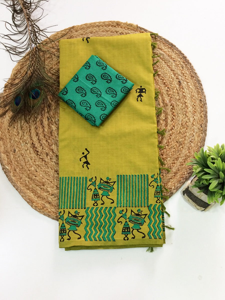 South Cotton Mix Printed Sarees