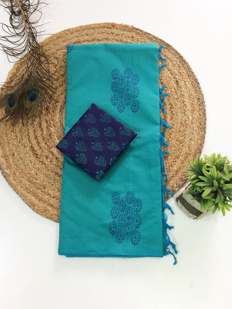 South Cotton Mix Printed Sarees