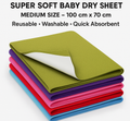 Baby Dry Sheet Waterproof Reusable Mattress Protector for Infants | Soft Breathable Fabric, Leak-Proof & Quick Dry