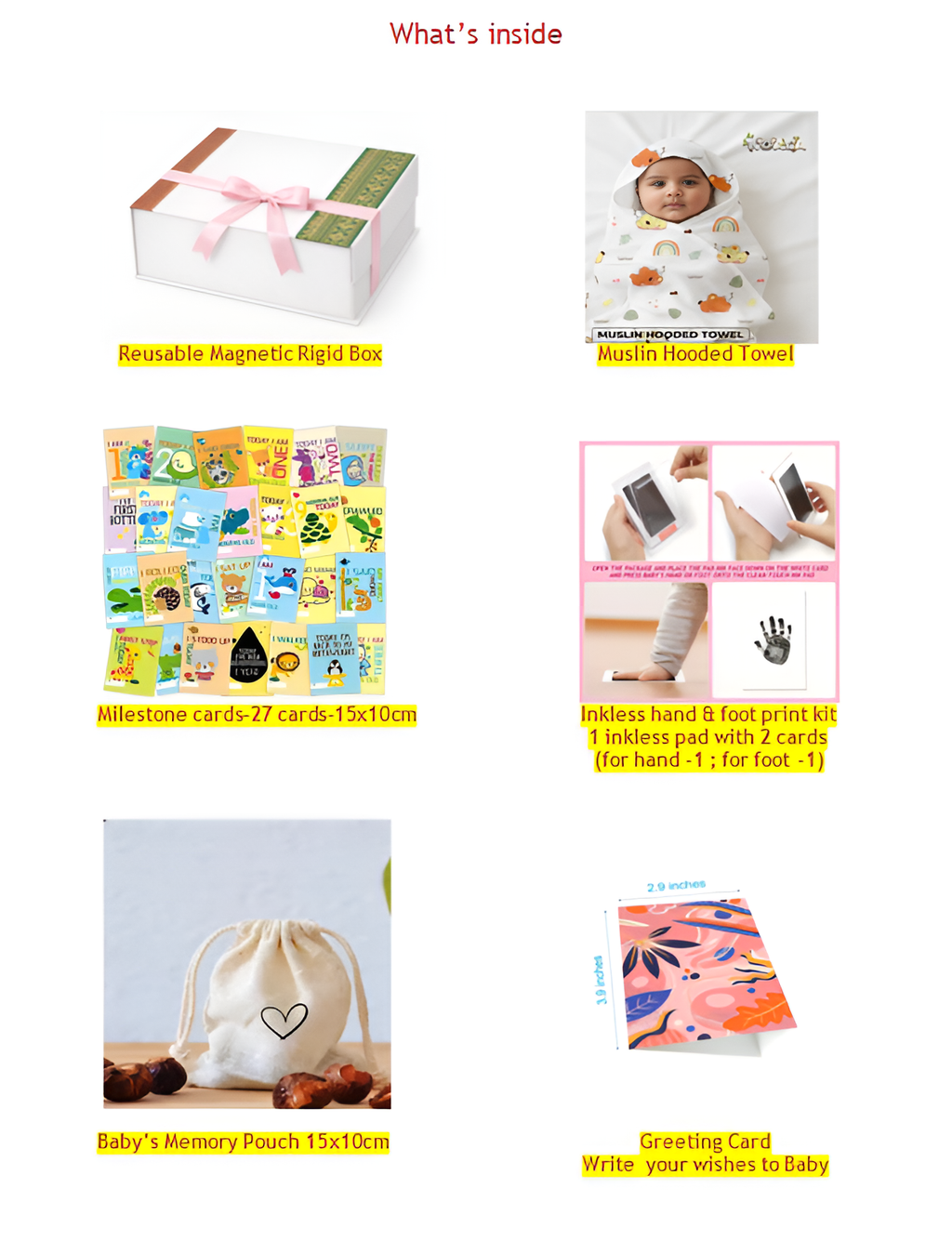 Premium Baby Milestone Gift Set (6 Pieces) – Baby Memory Keepsake Hamper