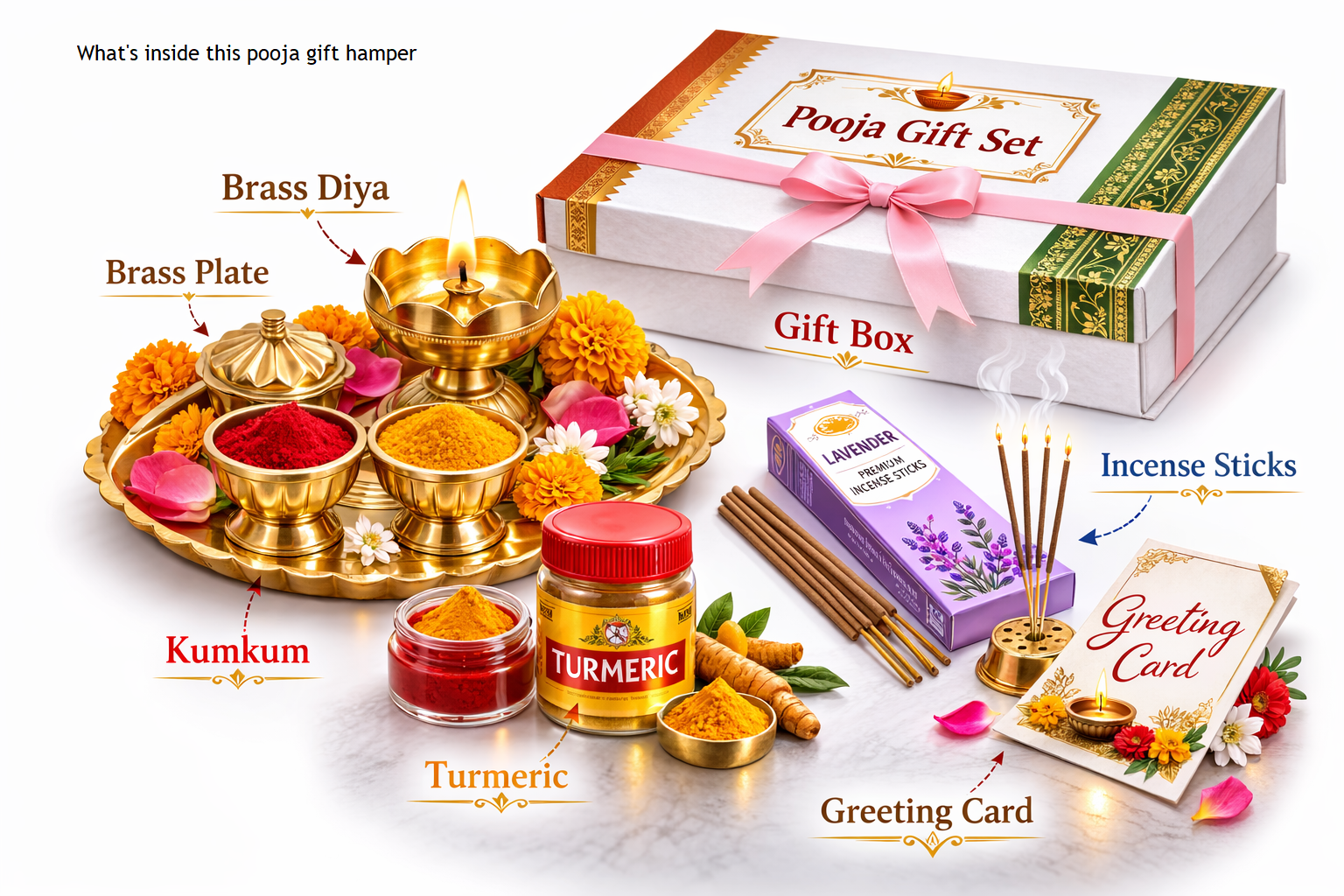 Sacred Pooja Gift Hamper – Spiritual Wellness & Blessings Gift Box for Housewarming, Festivals & Auspicious Occasions