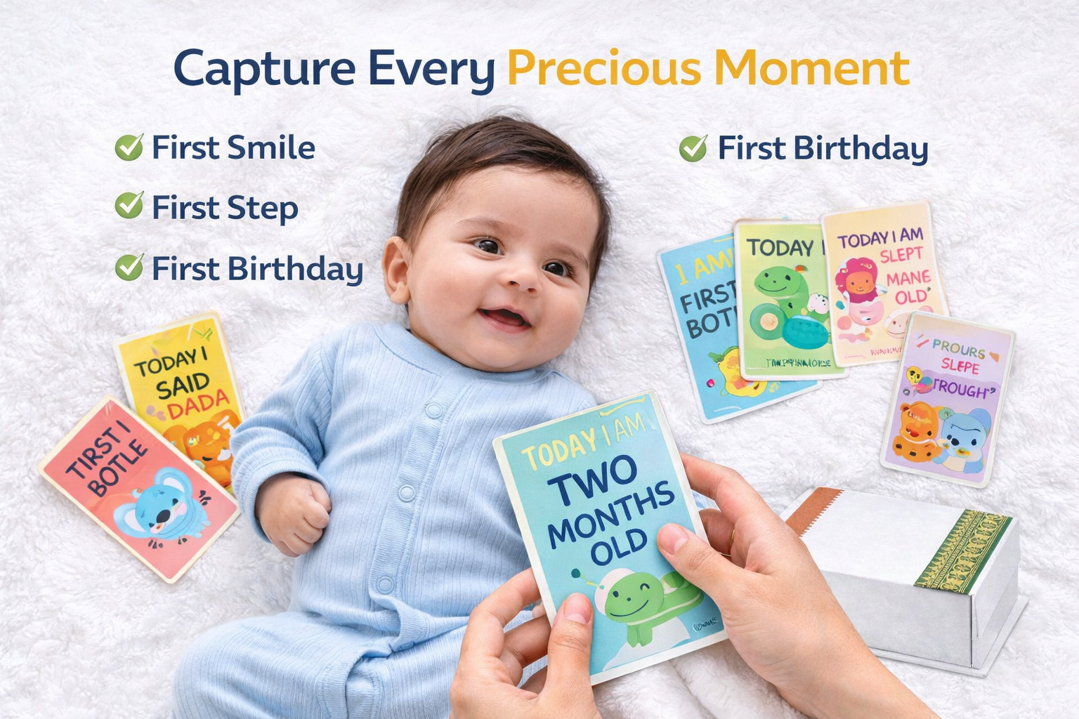 Premium Baby Milestone Gift Set (6 Pieces) – Baby Memory Keepsake Hamper