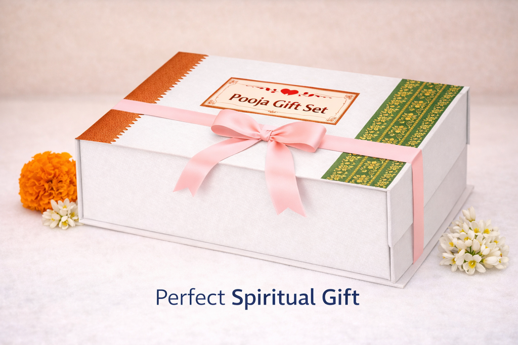 Sacred Pooja Gift Hamper – Spiritual Wellness & Blessings Gift Box for Housewarming, Festivals & Auspicious Occasions