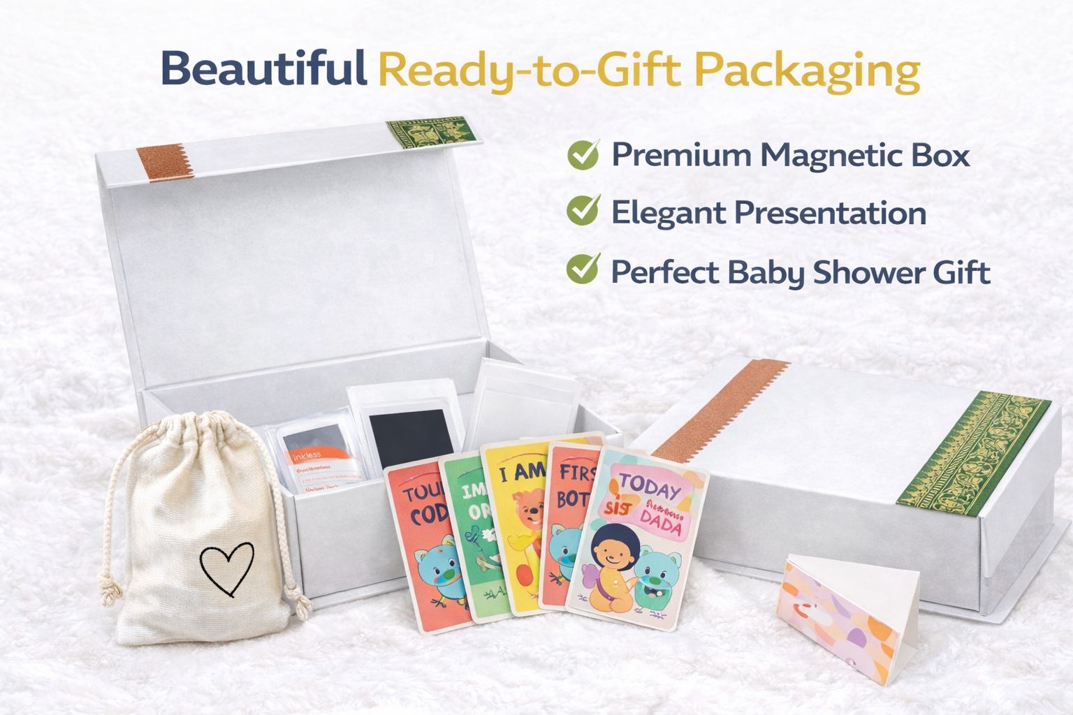 Premium Baby Milestone Gift Set (6 Pieces) – Baby Memory Keepsake Hamper