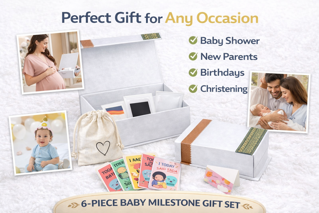 Premium Baby Milestone Gift Set (6 Pieces) – Baby Memory Keepsake Hamper