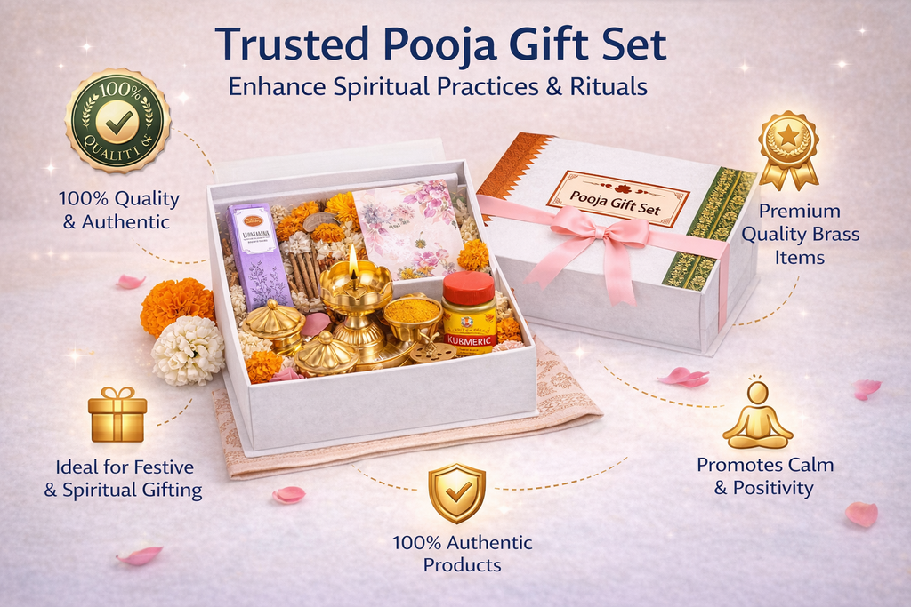 Sacred Pooja Gift Hamper – Spiritual Wellness & Blessings Gift Box for Housewarming, Festivals & Auspicious Occasions