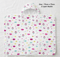 Baby Hooded Towel 100% Muslin Cotton (Pack of 1 / Pack of 2) | Ultra Soft, Absorbent & Breathable | Bath Towel with Hood (75 x 75 cm)