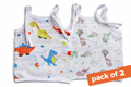Baby Knot Jabla 100% Muslin Cotton (Pack of 2 / Pack of 3) | Sleeveless, Soft & Breathable Newborn Wear (0–3 Months)