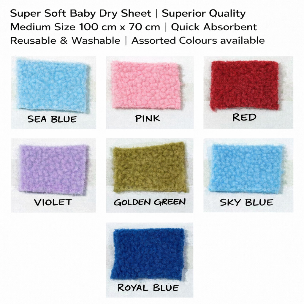 Baby Dry Sheet Waterproof Reusable Mattress Protector for Infants | Soft Breathable Fabric, Leak-Proof & Quick Dry