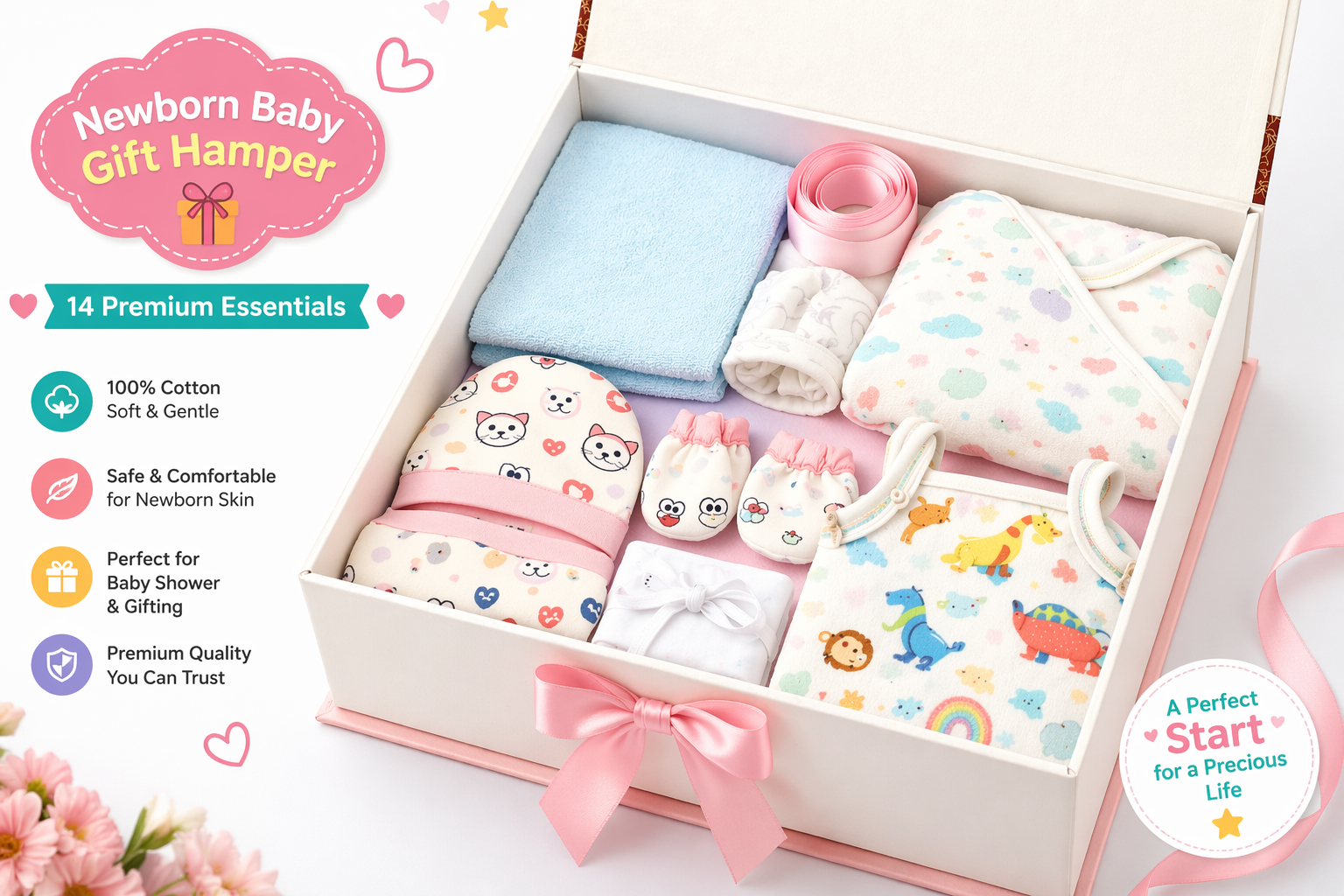 🎁GIFNOVA Newborn Baby Gift Hamper – Baby Essentials Gift Set