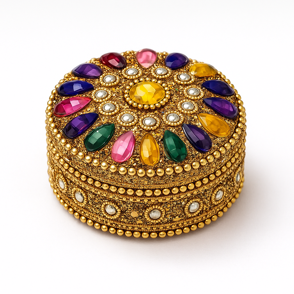 Premium Decorative Jewelry Box Set of 3 | Royal Stone Studded Storage Boxes