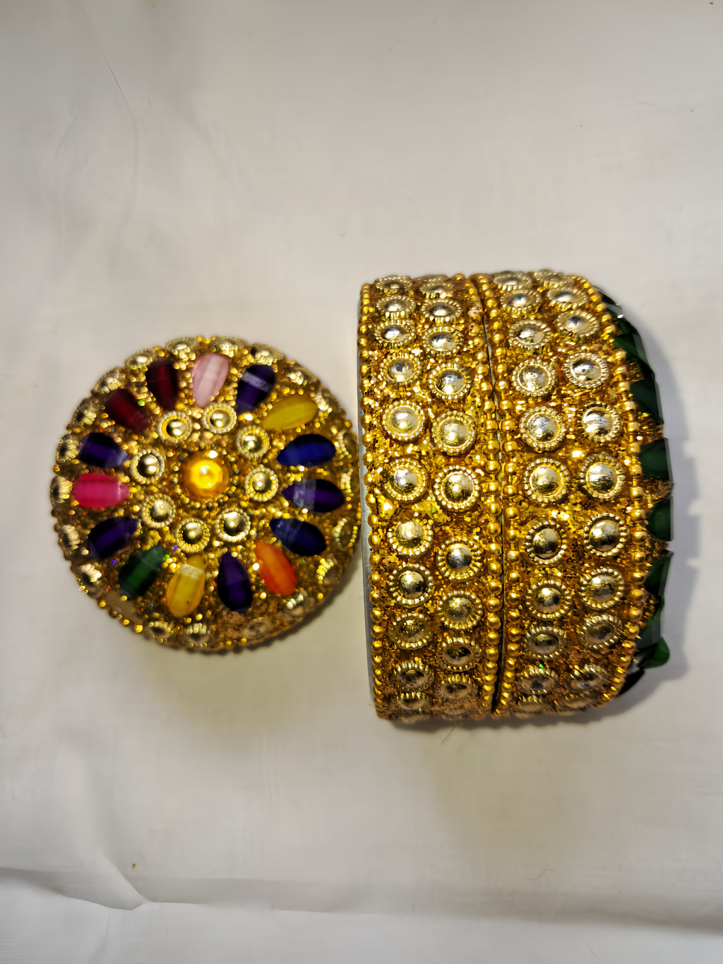 Premium Decorative Jewelry Box Set of 3 | Royal Stone Studded Storage Boxes