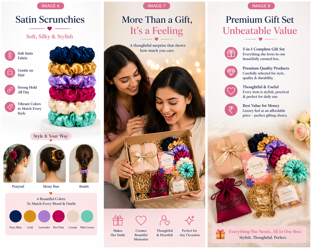 Gifnova Elegance Bloom Women’s Luxury Gift Hamper | 6 Premium Gifts Inside |