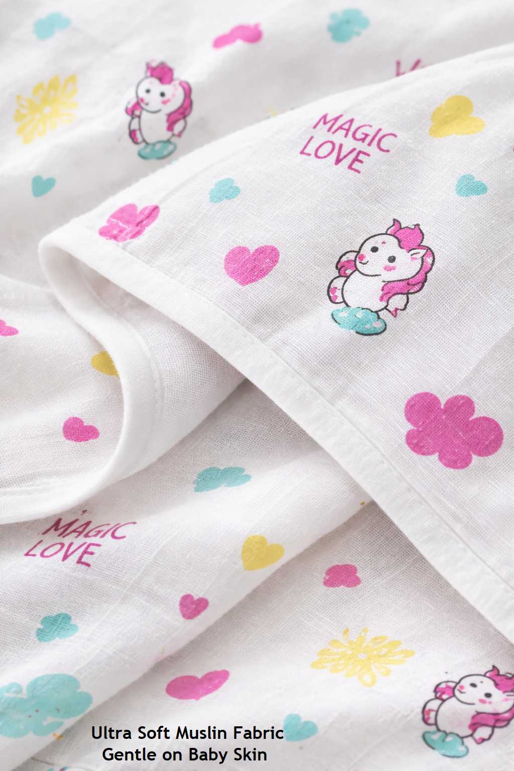 Baby Hooded Towel 100% Muslin Cotton (Pack of 1 / Pack of 2) | Ultra Soft, Absorbent & Breathable | Bath Towel with Hood (75 x 75 cm)